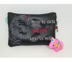 Stickserie ITH - Crazy Unicorn Zipper Tasche